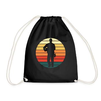 Postbote Zusteller Briefträger Retro Geschenk - Turnbeutel - Schwarz - Vorne