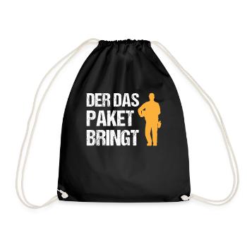 Postbote Zusteller Spruch Briefträger Geschenk - Turnbeutel - Schwarz - Vorne