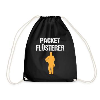 Postbote Zusteller Briefträger Geschenk - Turnbeutel - Schwarz - Vorne