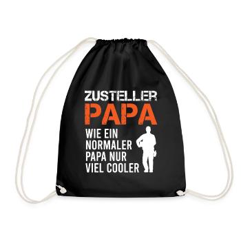 Zusteller Papa Postbote Briefträger Geschenk - Turnbeutel - Schwarz - Vorne