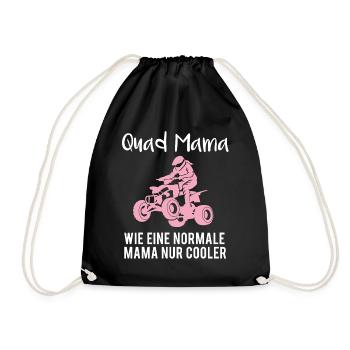 Quad Mama Lustiger Spruch Geschenk Damen - Turnbeutel - Schwarz - Vorne