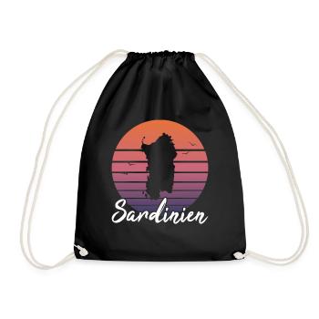 Sardinia Island Italy Holiday Retro Gift - Drawstring Bag - black - Front