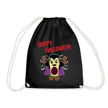 Avocado Vampire Funny Halloween Gift - Drawstring Bag - black - Front