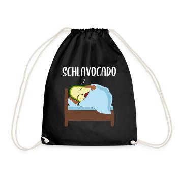 Lustige Avocado Schlafende Frucht Beere Geschenk - Turnbeutel - Schwarz - Vorne