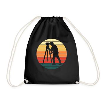 Géomètre Géomètre Rétro Cadeau - Sac de sport léger - noir - Devant