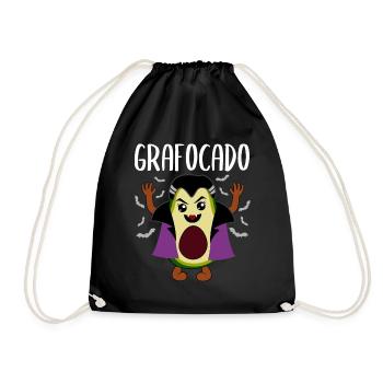 Avocado Vampire Funny Vegetable Fruit Gift - Drawstring Bag - black - Front