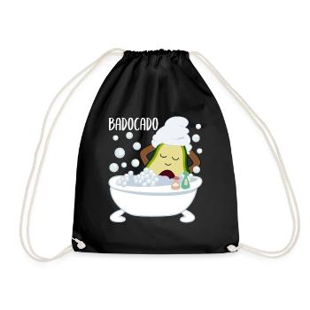 Avocado In Badewanne Lustiges Gemüse Obst Geschenk - Turnbeutel - Schwarz - Vorne