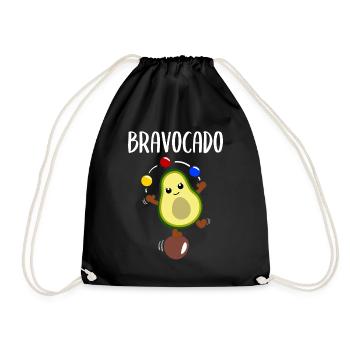 Avocado Jongleur Lustiges Gemüse Obst Geschenk - Turnbeutel - Schwarz - Vorne
