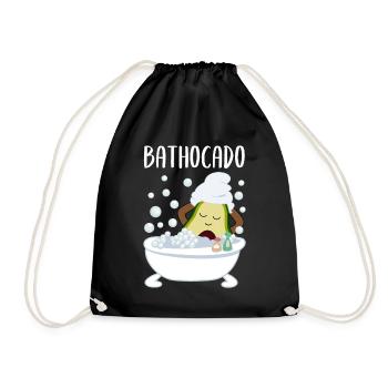 Avocado In Badewanne Lustiges Gemüse Obst Geschenk - Turnbeutel - Schwarz - Vorne