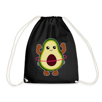 Avocado with Hulahooping Gift - Drawstring Bag - black - Front