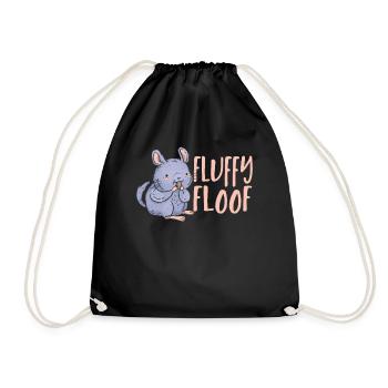 Fluffy Floof Chinchilla Mom - Drawstring Bag - black - Front