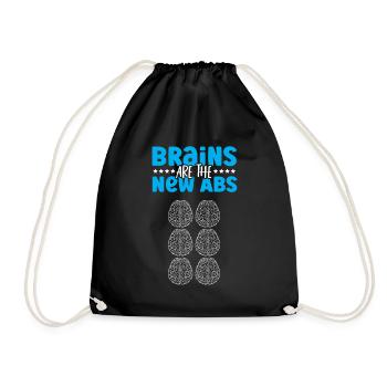 Brains Are The New Abs Neuroscience Neuroscientist - Drawstring Bag - black - Front