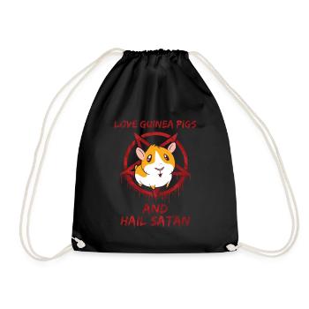 Love Guinea Pigs and Hail Satan - Turnbeutel - Schwarz - Vorne