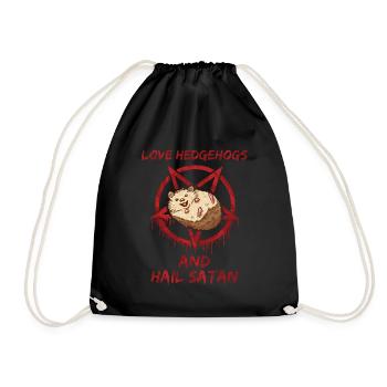 Aimez les hérissons et saluez Satan - Sac de sport léger - noir - Devant
