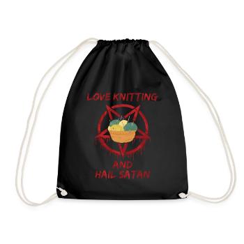 Aimez le tricot et saluez Satan - Sac de sport léger - noir - Devant