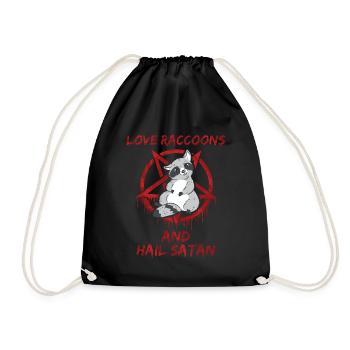 Aimez les ratons laveurs et saluez Satan - Sac de sport léger - noir - Devant