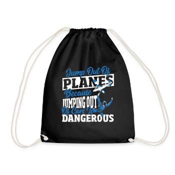 Jumping Out Of Cars Is Dangerous Skydiving - Turnbeutel - Schwarz - Vorne