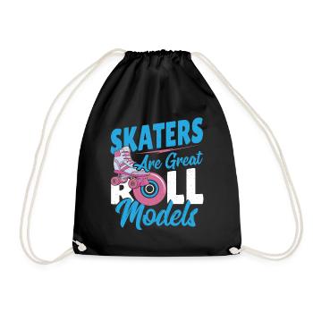 Skaters Are Great Roll Models Roller Skating - Drawstring Bag - black - Front