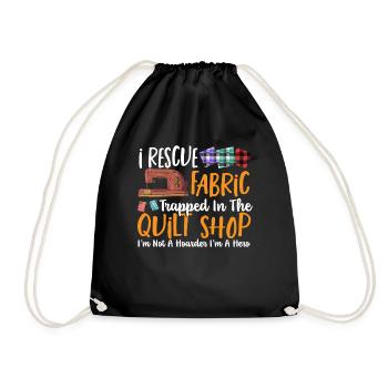 I Rescue Fabric Trapped In The Quilt Shop - Drawstring Bag - black - Front