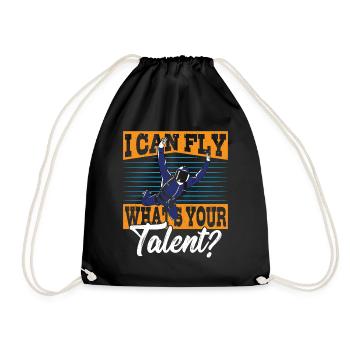I Can Fly What's Your Talent? Skydiving - Drawstring Bag - black - Front
