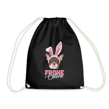Frohe Ostern French Bulldog - Turnbeutel - Schwarz - Vorne