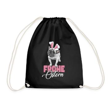 Frohe Ostern French Bulldog - Turnbeutel - Schwarz - Vorne