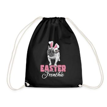 Frohe Ostern French Bulldog - Turnbeutel - Schwarz - Vorne