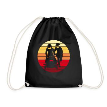 Bobsleigh Bobsleigh Retro Gift - Drawstring Bag - black - Front