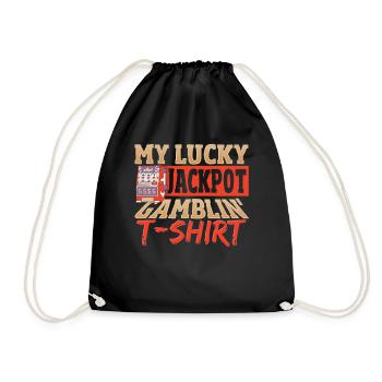 My Lucky Jackpot Gamblin' T-Shirt Lucky Slot - Turnbeutel - Schwarz - Vorne