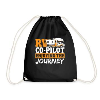 RV Co-Pilot Enjoying The Journey RV Camping - Turnbeutel - Schwarz - Vorne