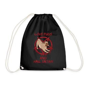Aimez les carlins et saluez Satan - Sac de sport léger - noir - Devant