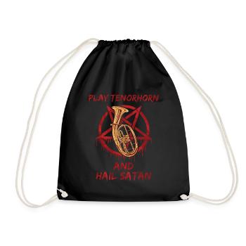 Play Tenorhorn and Hail satan - Turnbeutel - Schwarz - Vorne