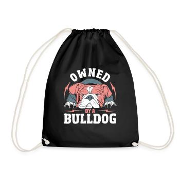 Owned By A Bulldog English Bulldogs - Drawstring Bag - black - Front