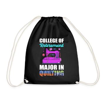 College Of Retirement Major In Quilting Quilter - Drawstring Bag - black - Front