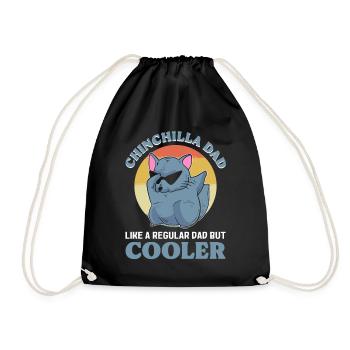 Chinchilla Dad Like A Regular Dad But Cooler - Drawstring Bag - black - Front