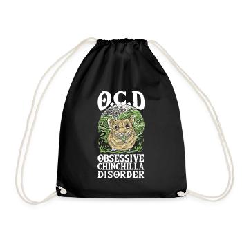 O.C.D Obsessive Chinchilla Disorder Chinchilla Mom - Drawstring Bag - black - Front