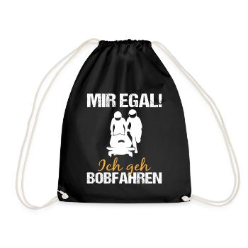 Bobfahren Lustiger Spruch Bobfahrer Geschenk - Turnbeutel - Schwarz - Vorne