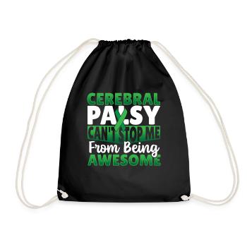 Zerebrale Lähmung Palsy Warrior CP - Turnbeutel - Schwarz - Vorne