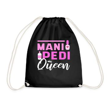Mani Pedi Queen Nail Tech Technicien des ongles - Sac de sport léger - noir - Devant