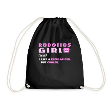 Robotik Robotic Roboter Bausaison Robot - Turnbeutel - Schwarz - Vorne