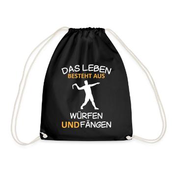 Bumerang Werfen Bumerang Werfer Spruch Geschenk - Turnbeutel - Schwarz - Vorne