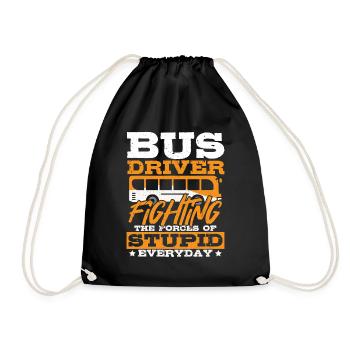 Bus Driver Fighting The Forces Of Stupid School - Turnbeutel - Schwarz - Vorne