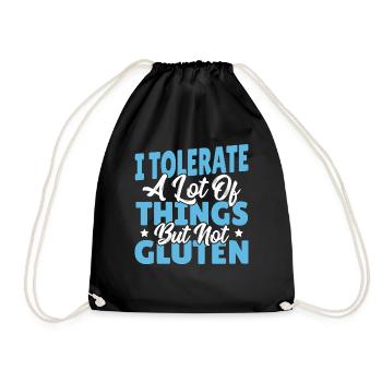 I Tolerate A Lot Of Things But Not Gluten Gluten - Drawstring Bag - black - Front
