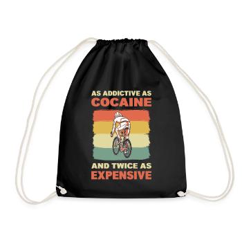 As Addictive As Cocaine MTB Mountain Biking - Drawstring Bag - black - Front