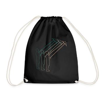 Hang Gliding Kite Flying Retro Gift - Drawstring Bag - black - Front