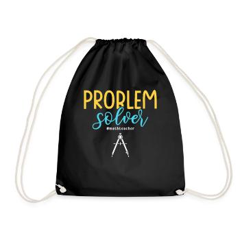Problem Solver #mathteacher Math Teacher - Drawstring Bag - black - Front