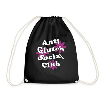 Anti Gluten Social Club Gluten Free Diet - Drawstring Bag - black - Front