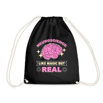 Neuroscience Like Magic But Real Neuroscientist - Drawstring Bag - black - Front