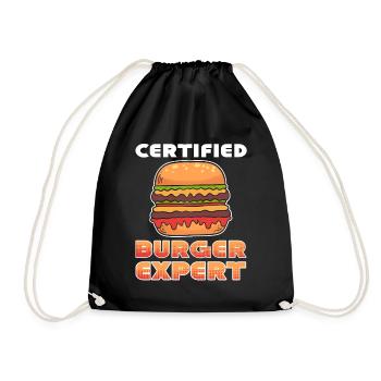 Certified Burger Expert Hamburger Fast Food Lover - Drawstring Bag - black - Front