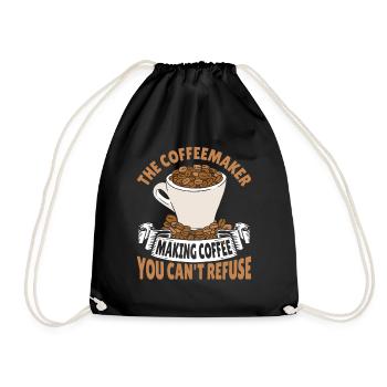 The Coffeemaker Making Coffee You Can't Refuse - Drawstring Bag - black - Front